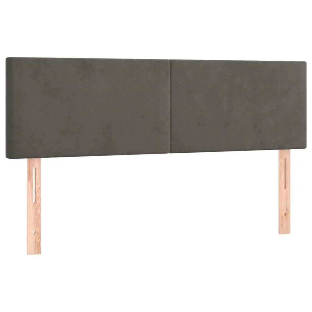 Queen Size Box Spring Bed with Pocket Spring Mattress LED Headboard Dark Grey