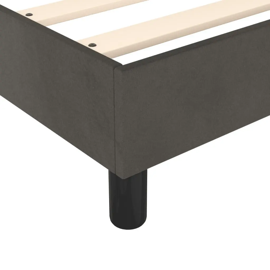 Queen Size Box Spring Bed with Pocket Spring Mattress LED Headboard Dark Grey