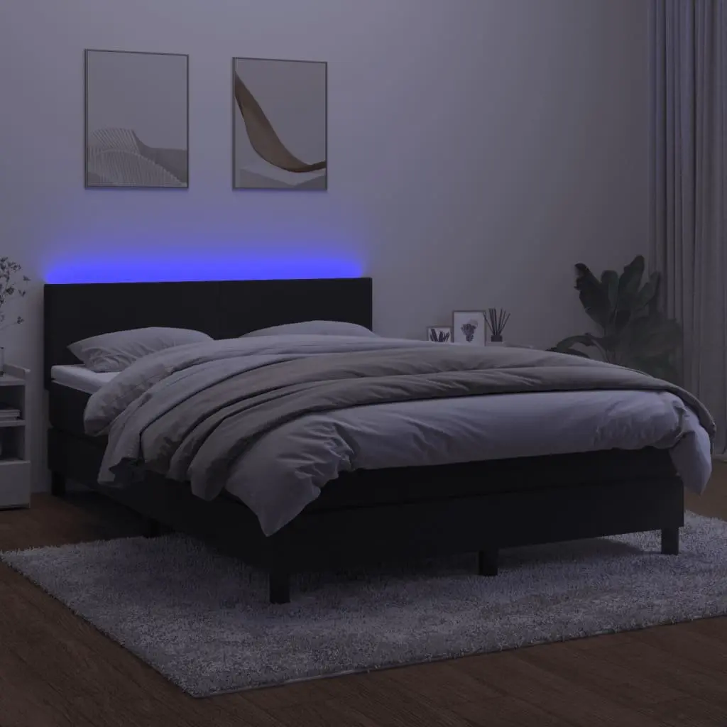 Box Spring Bed with Pocket Mattress Adjustable Headboard Queen Size Black Velvet