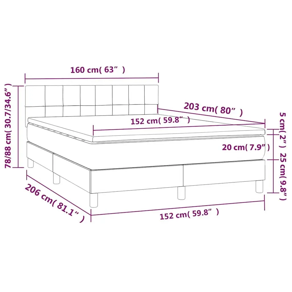 Queen Size Box Spring Bed with LED Ambiance