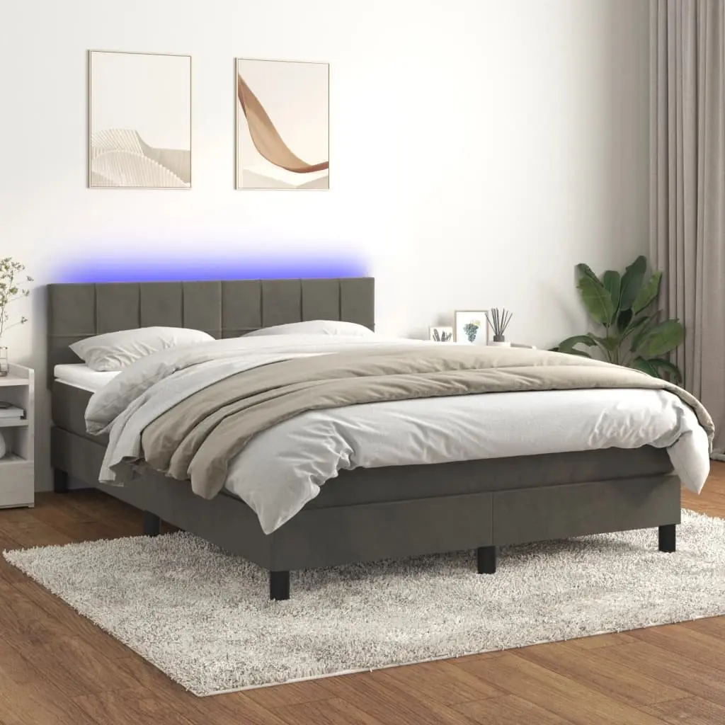 Queen Size Box Spring Bed with LED Ambiance