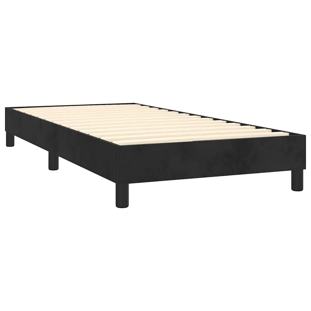 Box Spring Bed with Adjustable Headboard Pocket Spring Mattress King Single Black