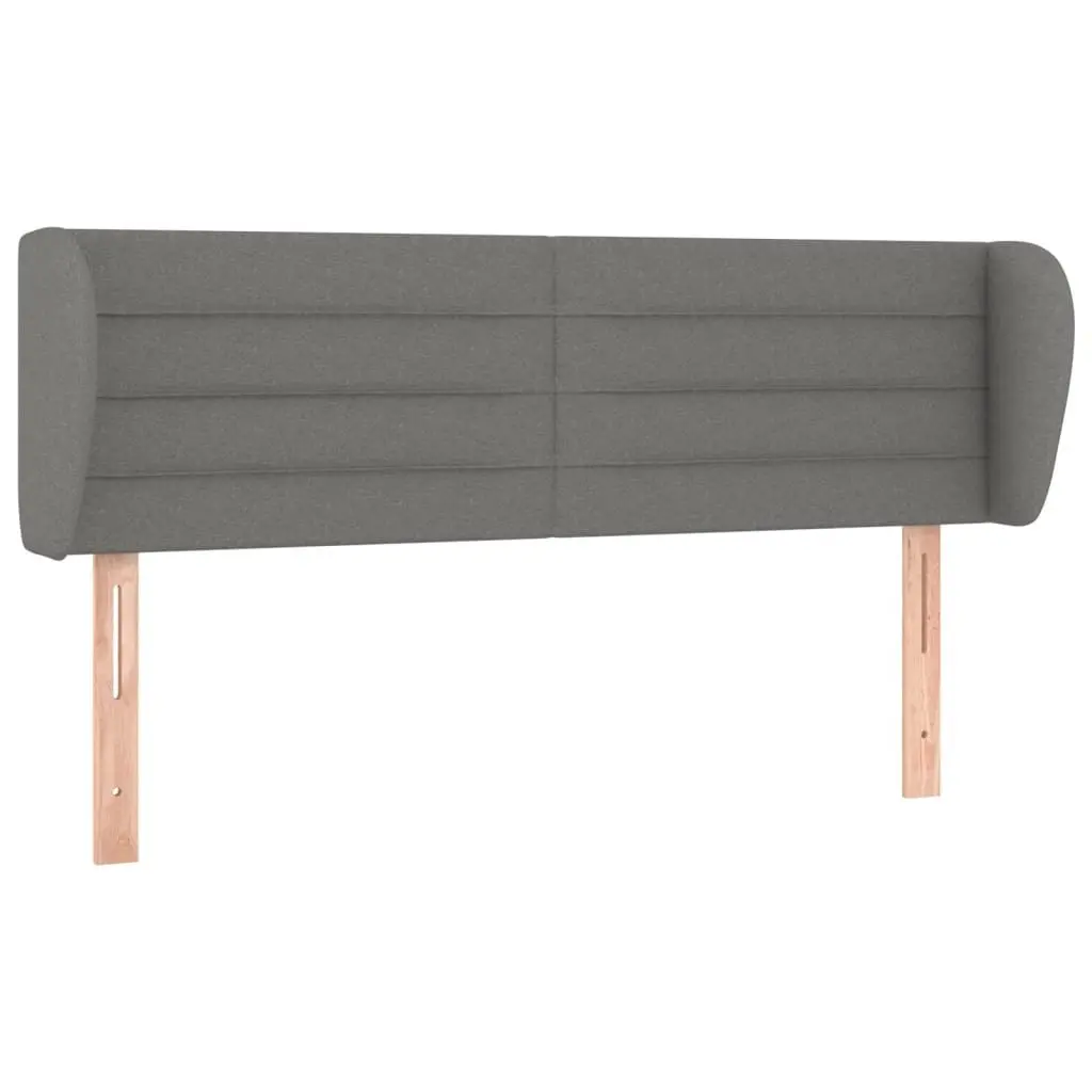 Box Spring Bed with Adjustable Headboard Queen Size Grey Fabric Frame