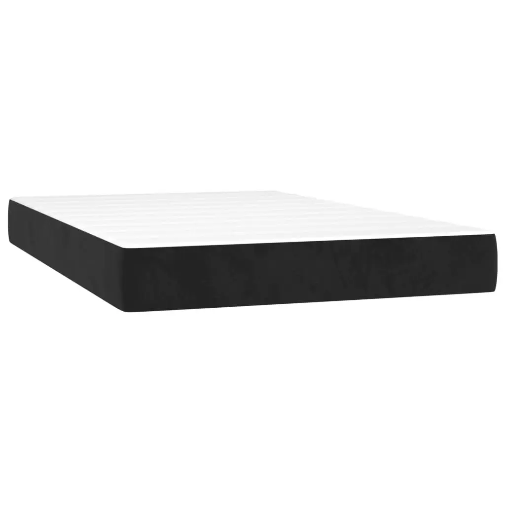 Queen Size Box Spring Bed with Adjustable Headboard and Pocket Spring Mattress Black Velvet 153x203cm