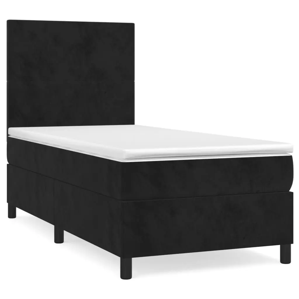 Black Velvet Box Spring Bed