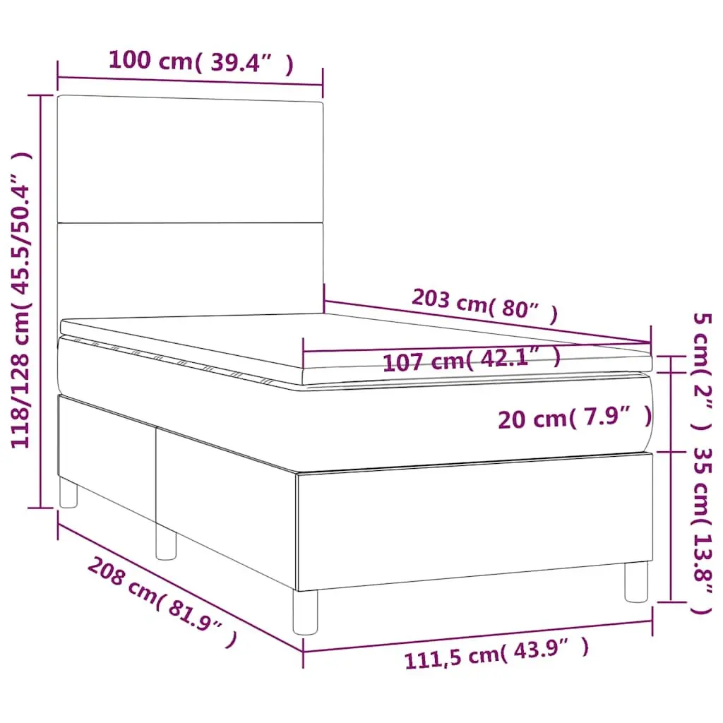 Black Velvet Box Spring Bed