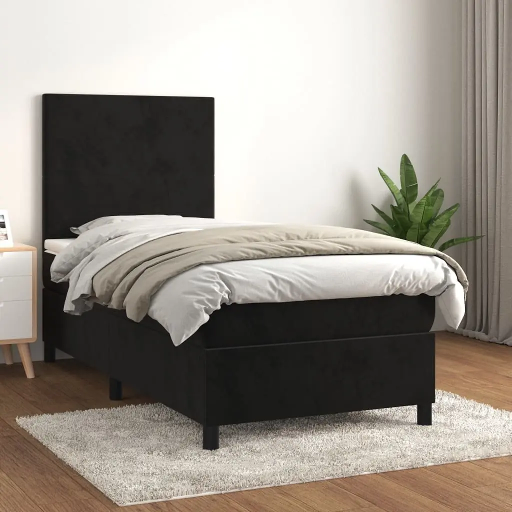Black Velvet Box Spring Bed