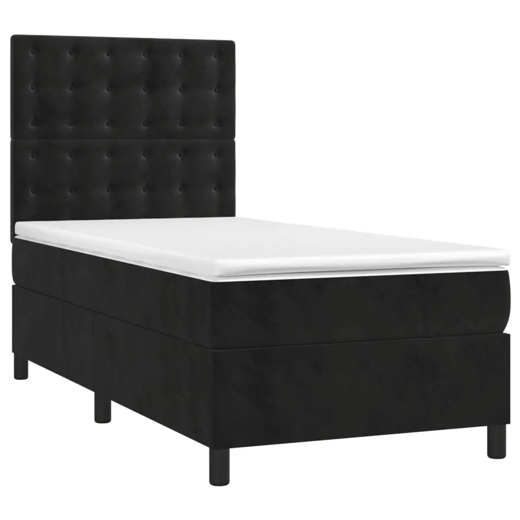 King Single Bed with Velvet and Springs