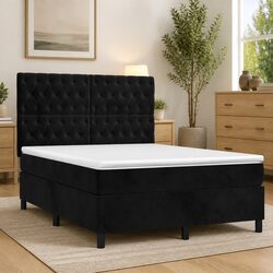 Get Cozy with Our Queen Box Spring Bed with LED Lights