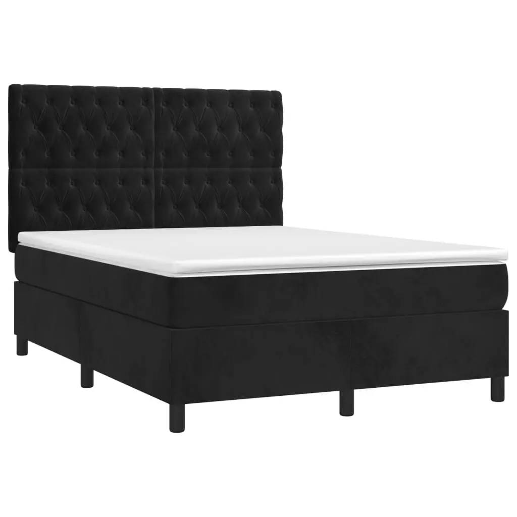 Queen Box Spring Bed with LED Lights