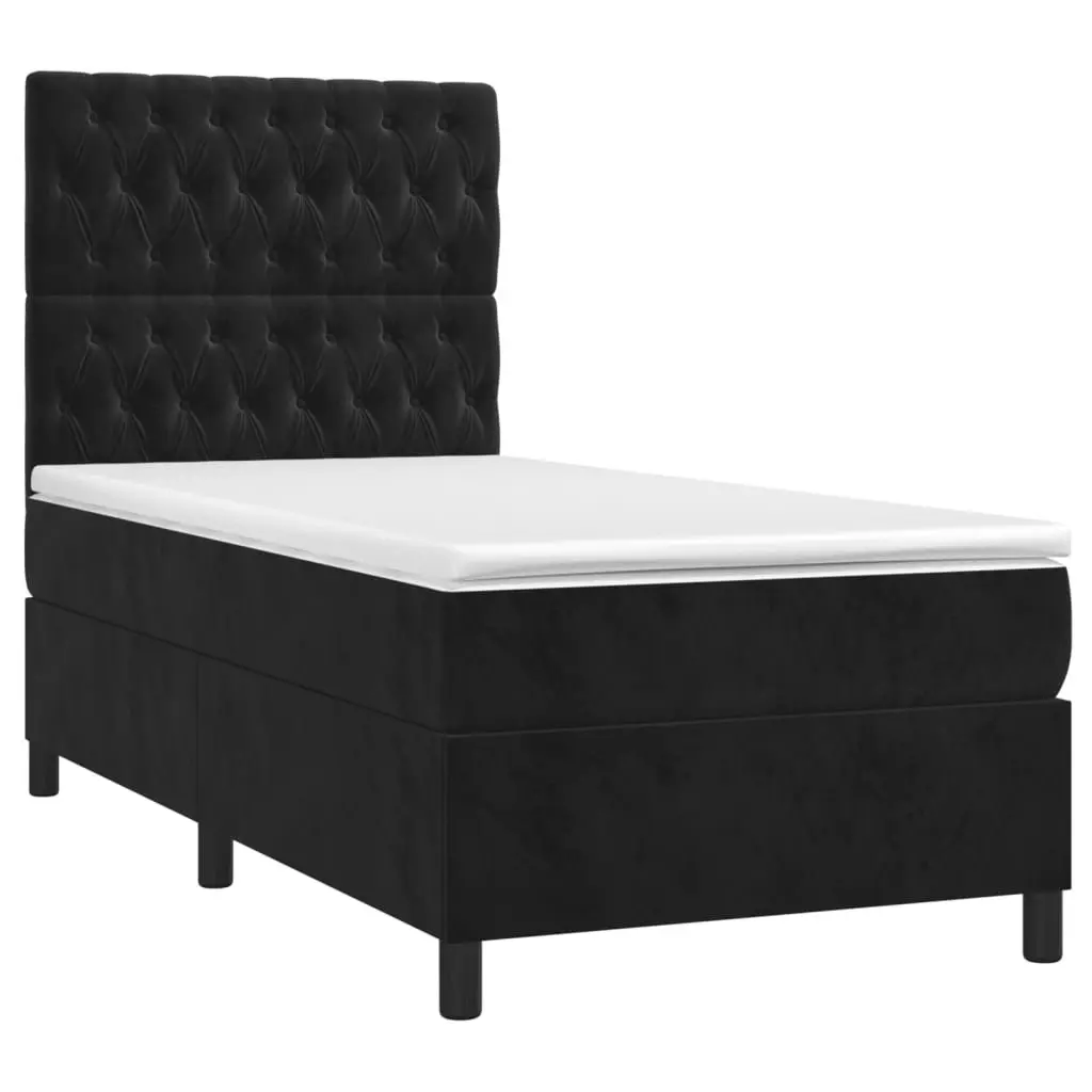 Box Spring Bed with LED Headboard