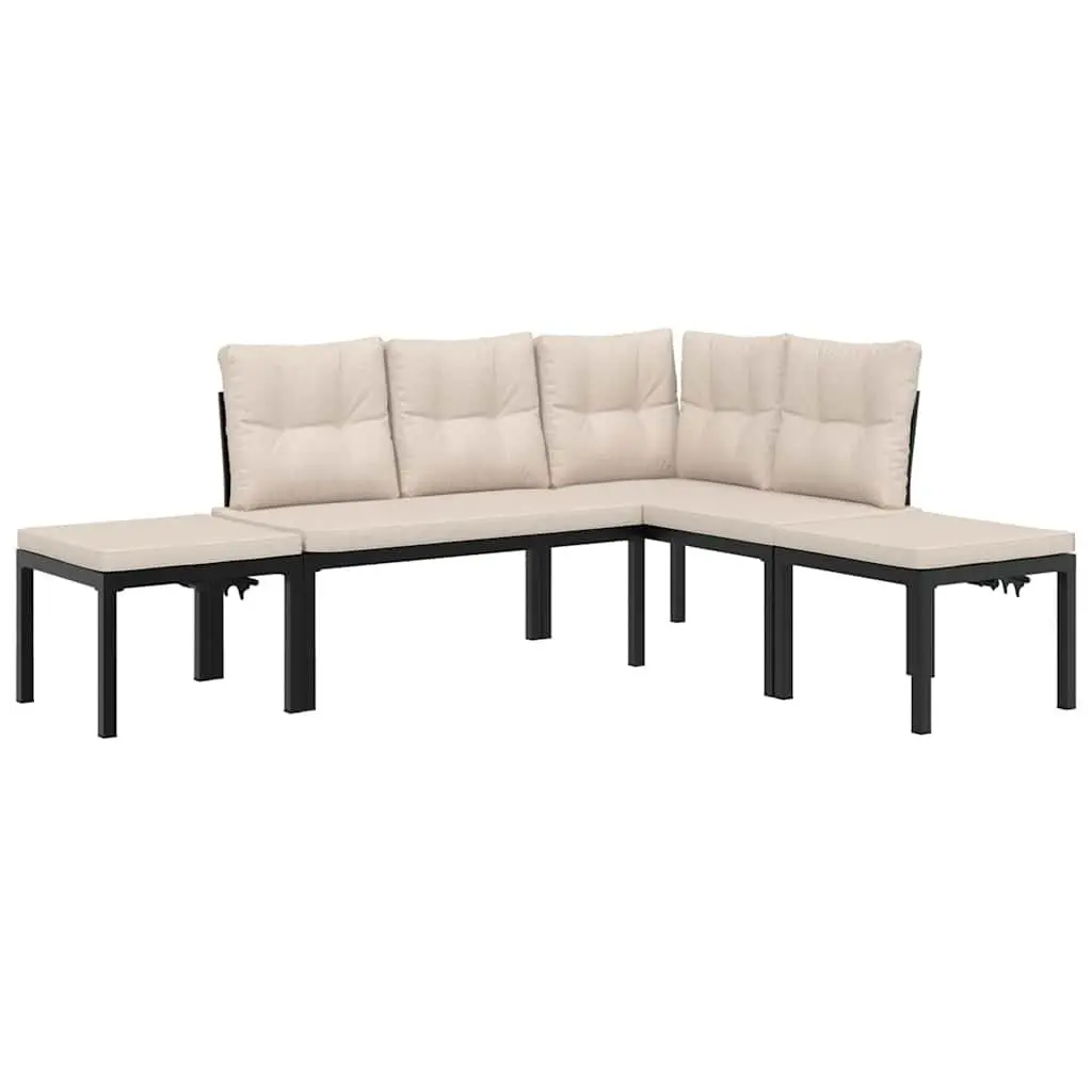 Garden Sofa Set 4 Piece Outdoor Furniture Patio Seating with Cushions Taupe