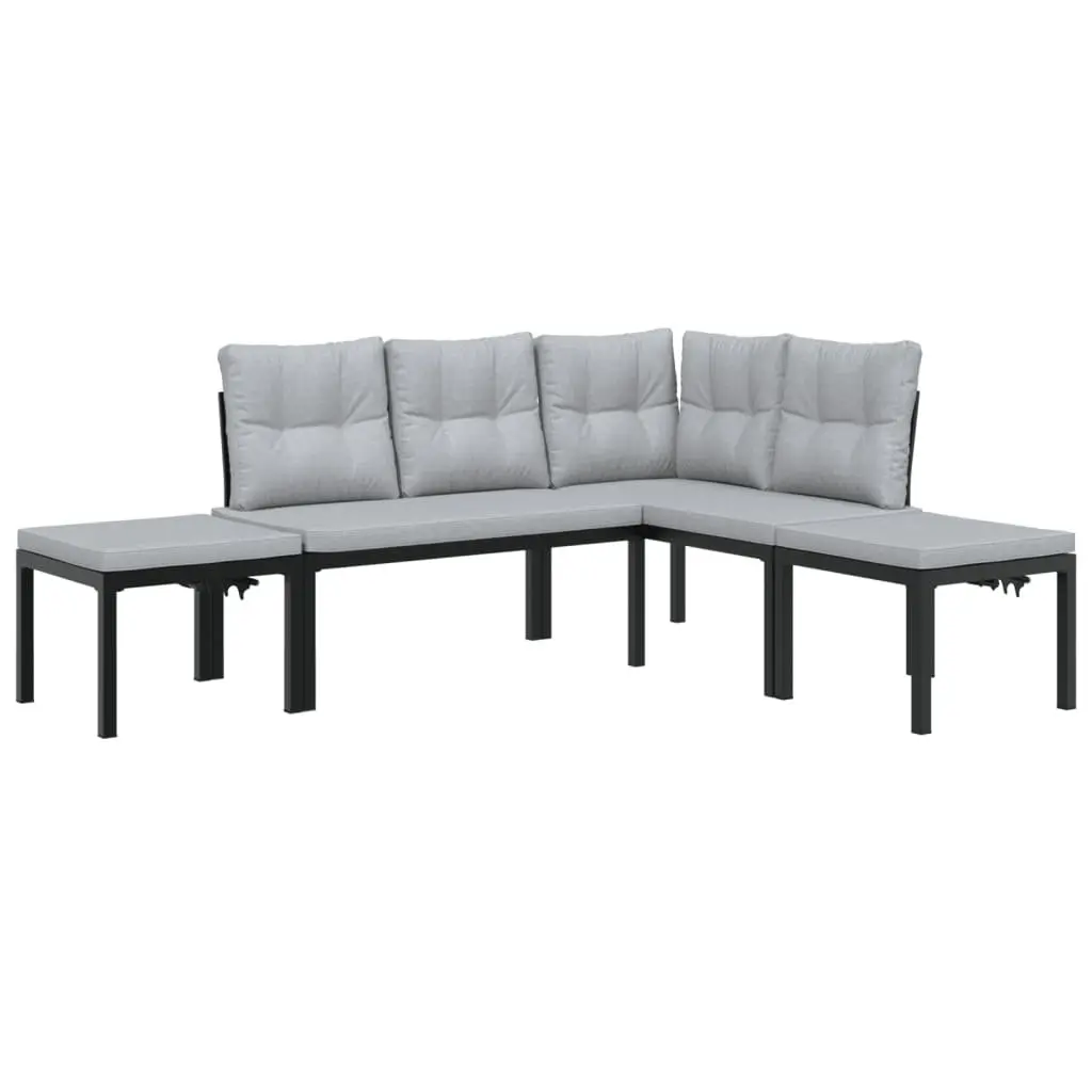4 Piece Garden Sofa Set Outdoor Furniture Light Grey