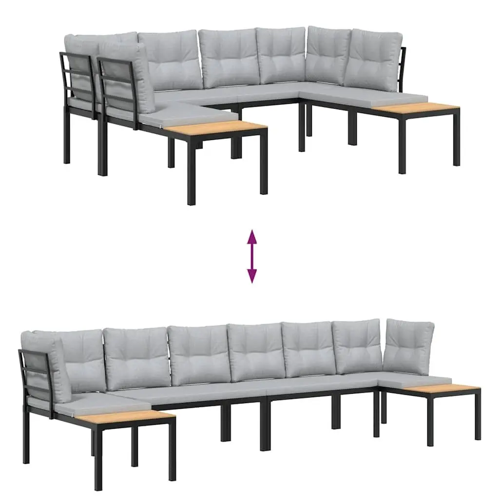 Garden Sofa Set 4 Piece Outdoor Furniture Patio Seating with Cushions Side Table