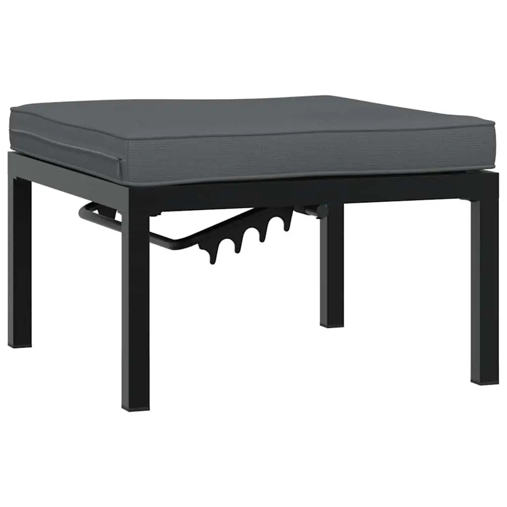 3 Piece Modular Outdoor Garden Sofa Set with Cushions Side Table Black