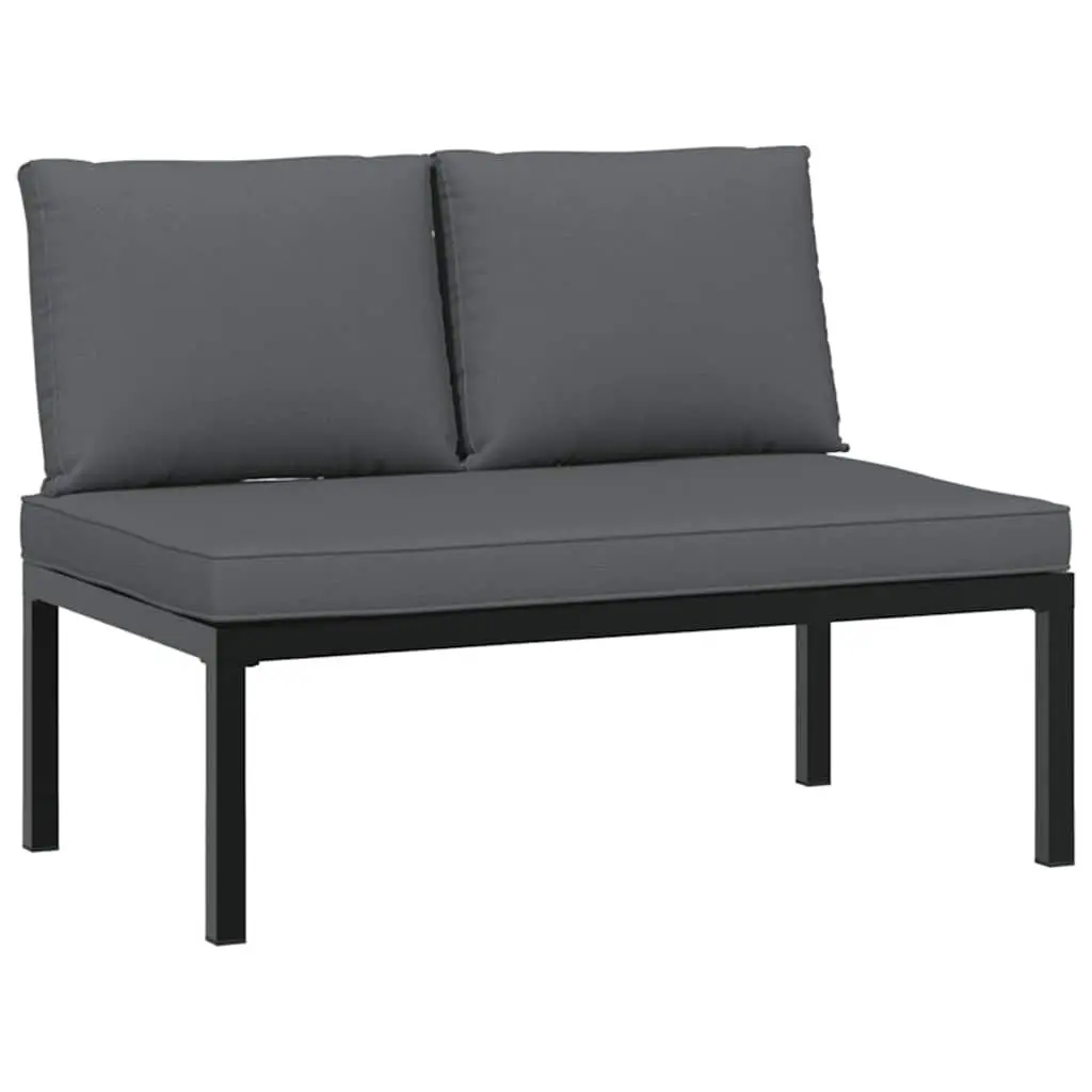 Modular Outdoor Garden Sofa Set 4 Piece Aluminium Construction with Cushions Black