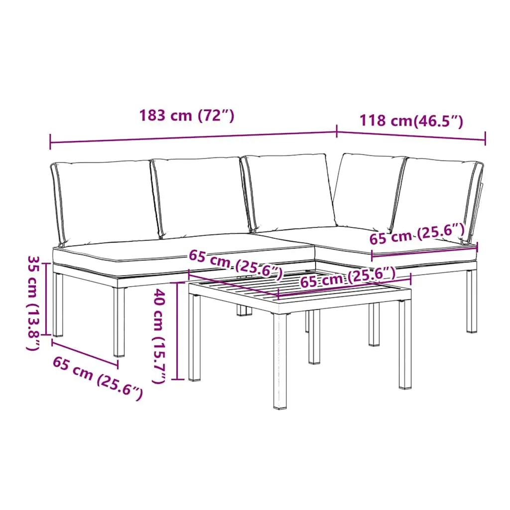 3 Piece Garden Sofa Set