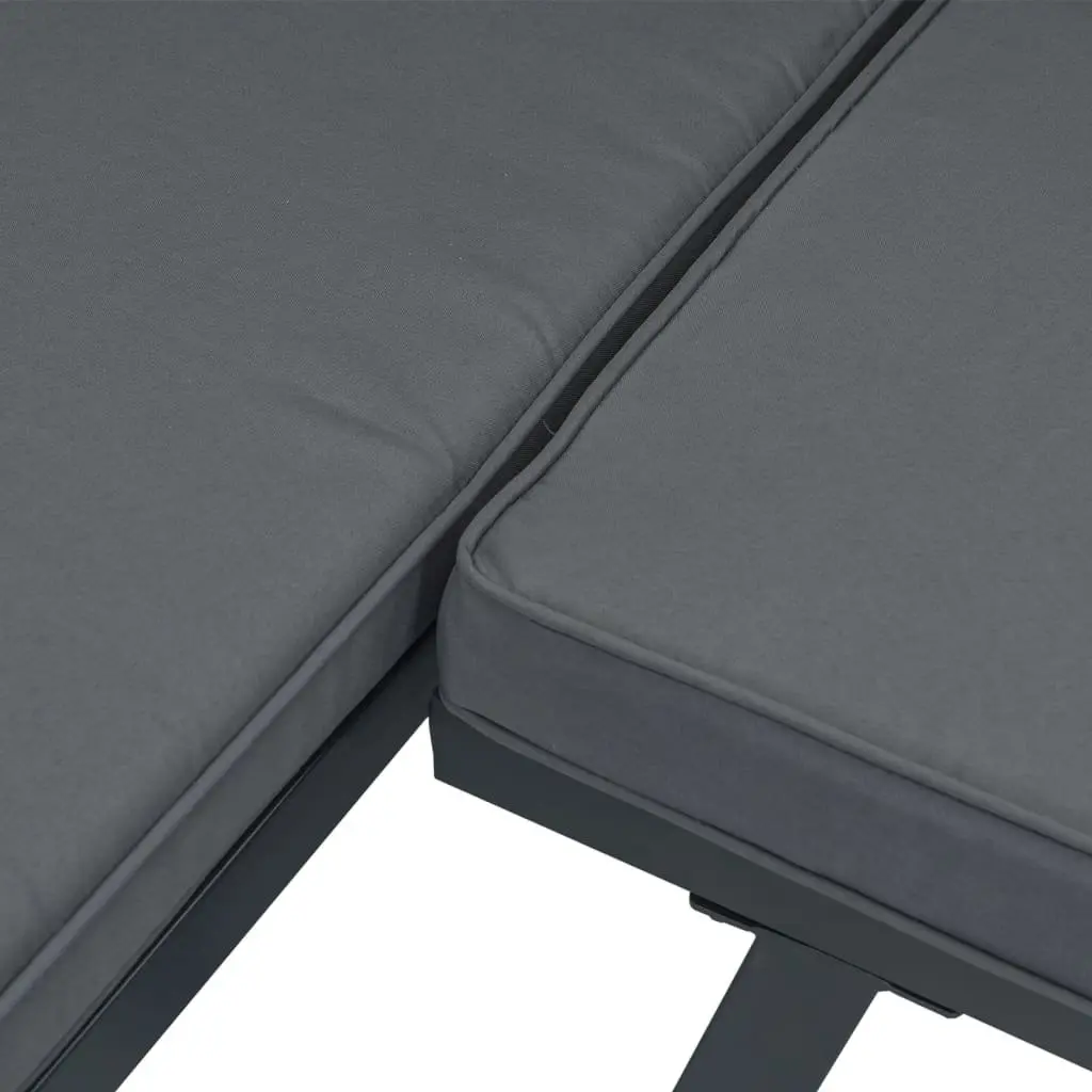 Garden Sofa Set 2 Piece Outdoor Furniture Patio Black Aluminium Cushions