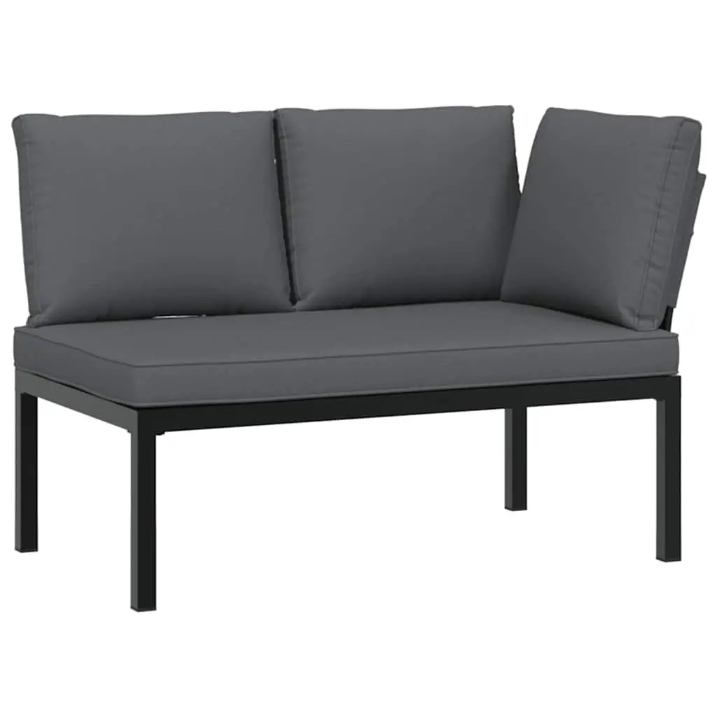 Modular Garden Sofa Set 6 Piece Aluminium Black