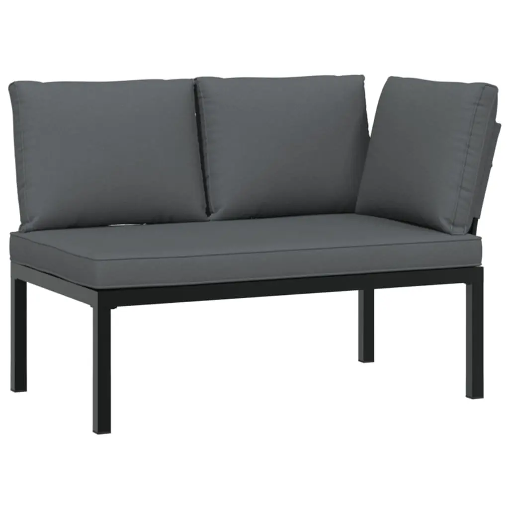 Outdoor Garden Sofa Set 4 Piece Modular Patio Furniture with Cushions Black
