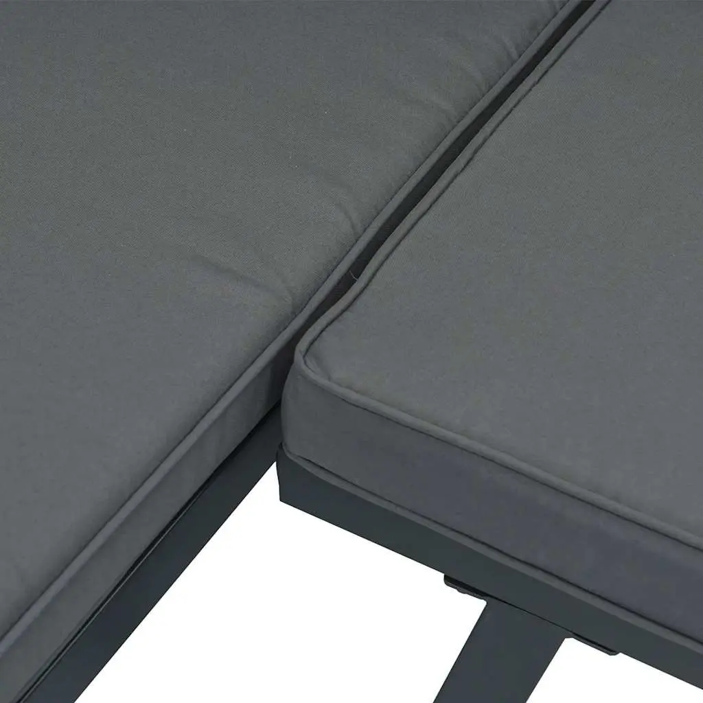 Garden Sofa Set Modular 2 Piece Outdoor Furniture with Cushions Black