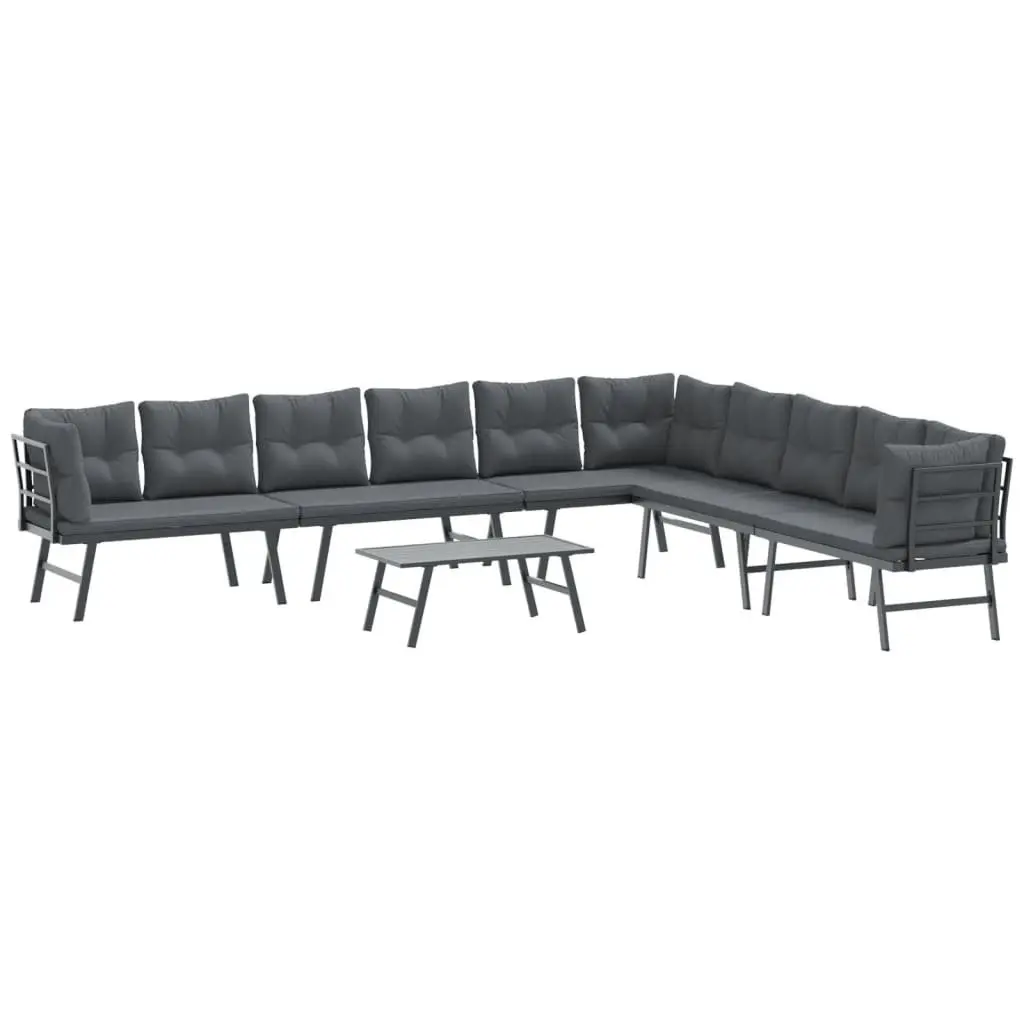 Garden Bench Set 5 Piece Outdoor Furniture Patio Seating with Cushions Black
