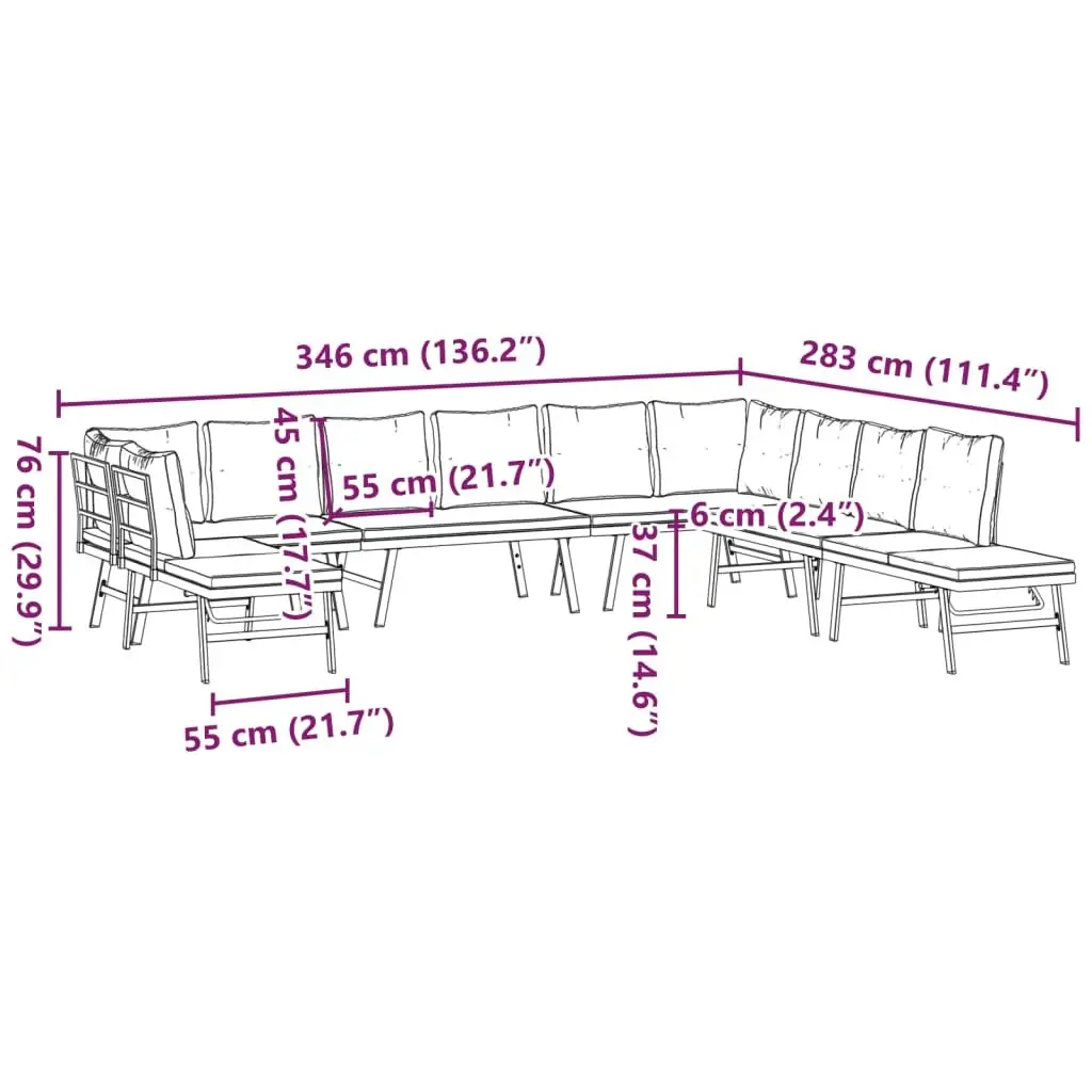 7-Piece Garden Bench Set