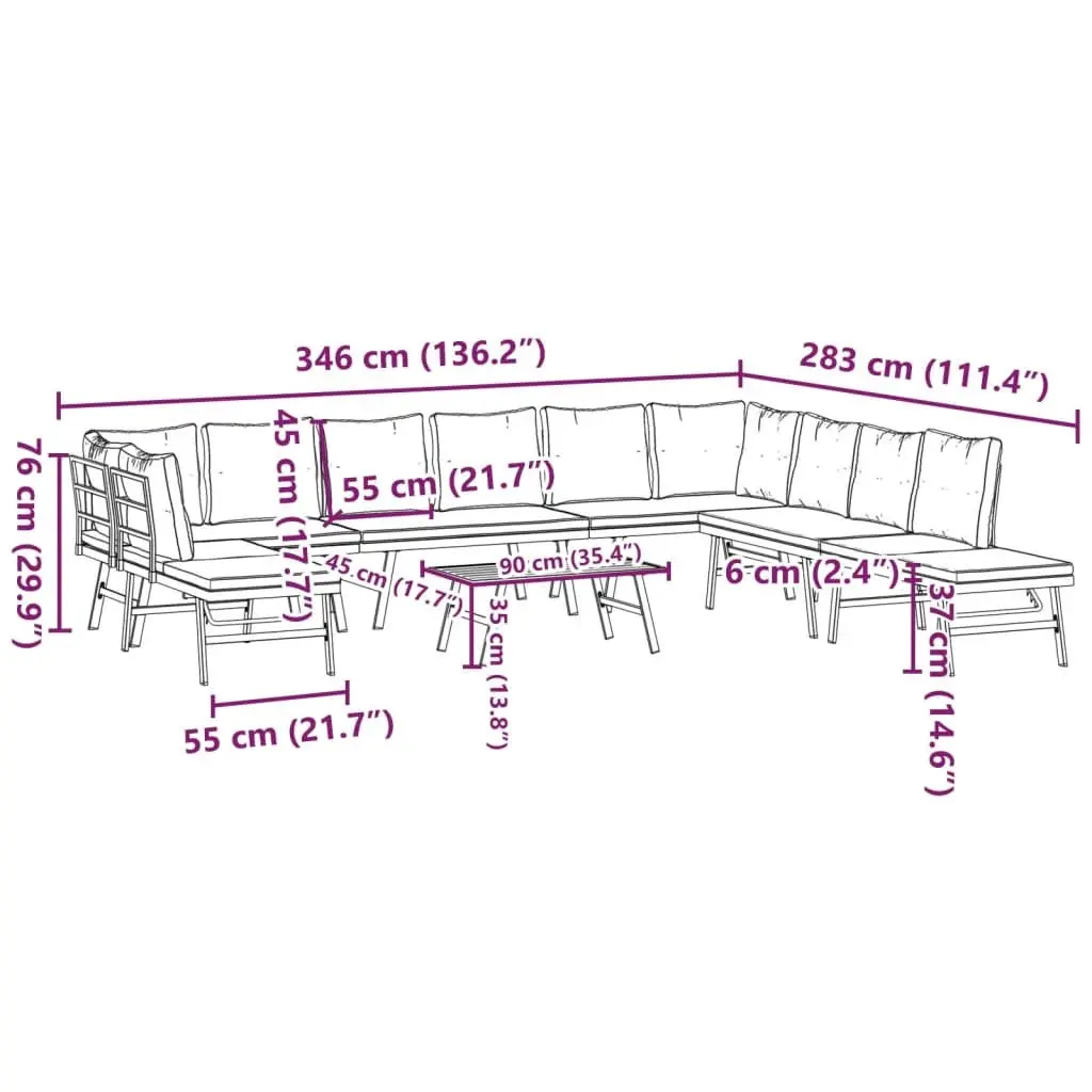 6-Piece Outdoor Garden Bench Set