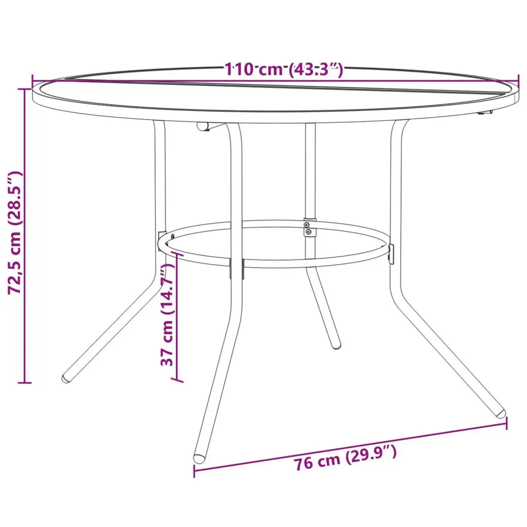 Stackable Garden Chair Set Anthracite Powder-coated Steel 5 Piece