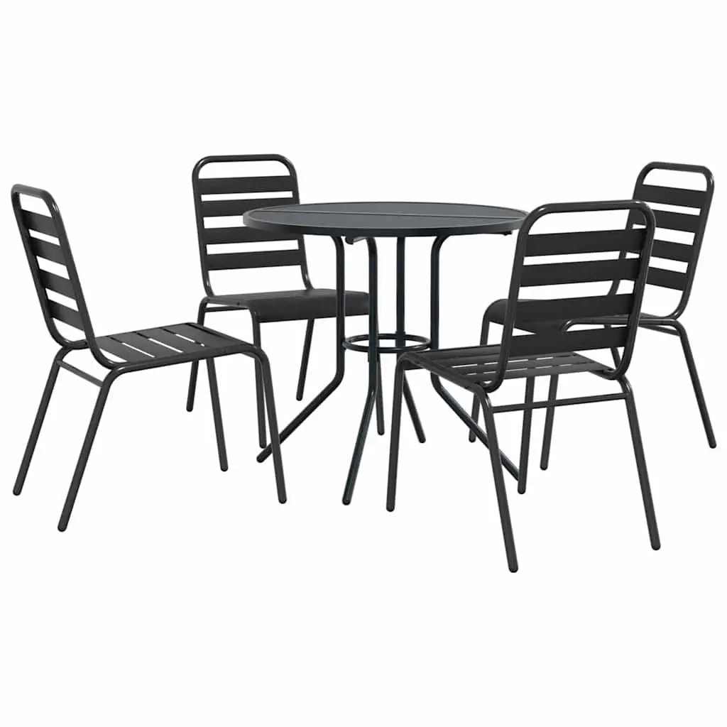 Stackable Garden Chair Set 5 Piece Outdoor Furniture Anthracite