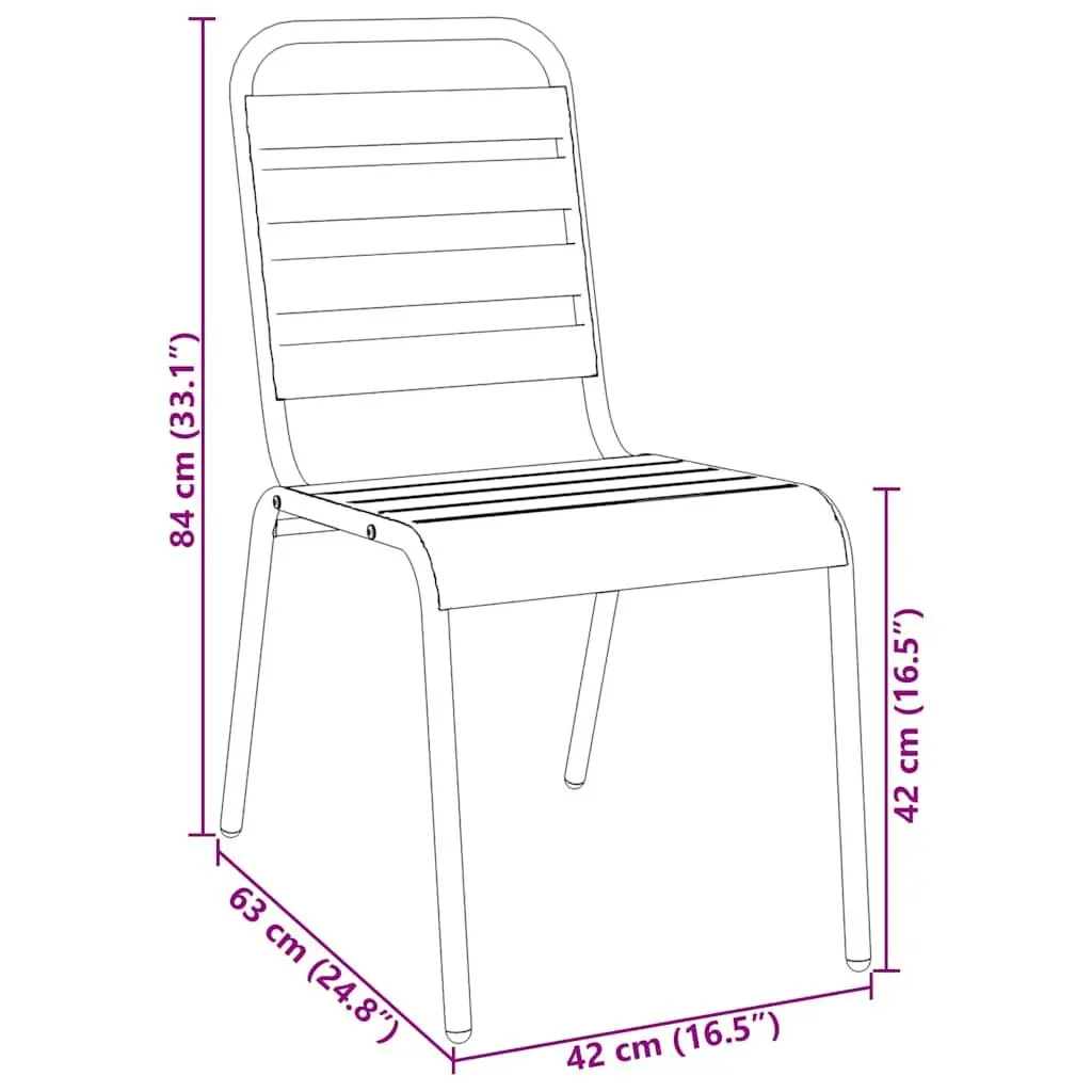 Stackable Garden Chair Set 5 Piece Outdoor Furniture Anthracite