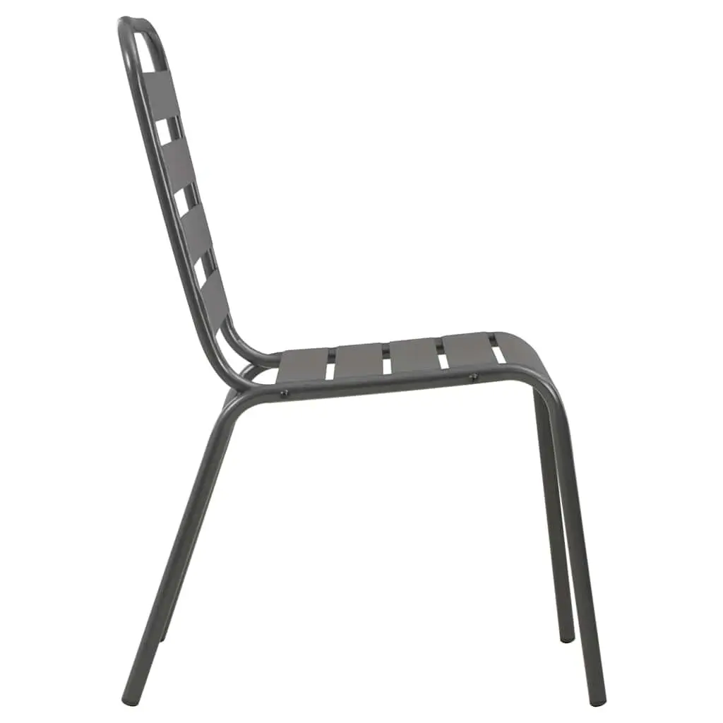 Stackable Garden Chair Set 5 Piece Outdoor Furniture Anthracite