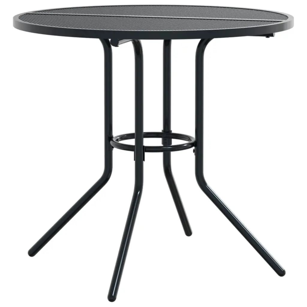 Stackable Garden Chair Set Anthracite Bistro Style 3 Piece
