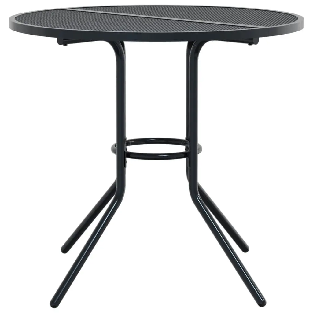 Stackable Garden Chair Set Anthracite Bistro Style 3 Piece