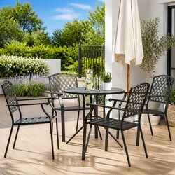 Stackable Garden Chair Set 5 Piece Anthracite Outdoor Patio Dining Furniture