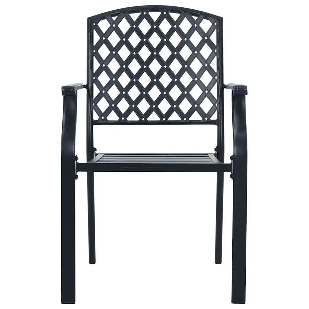 Stackable Garden Chair Set Anthracite 5 Piece Outdoor Patio Dining Furniture