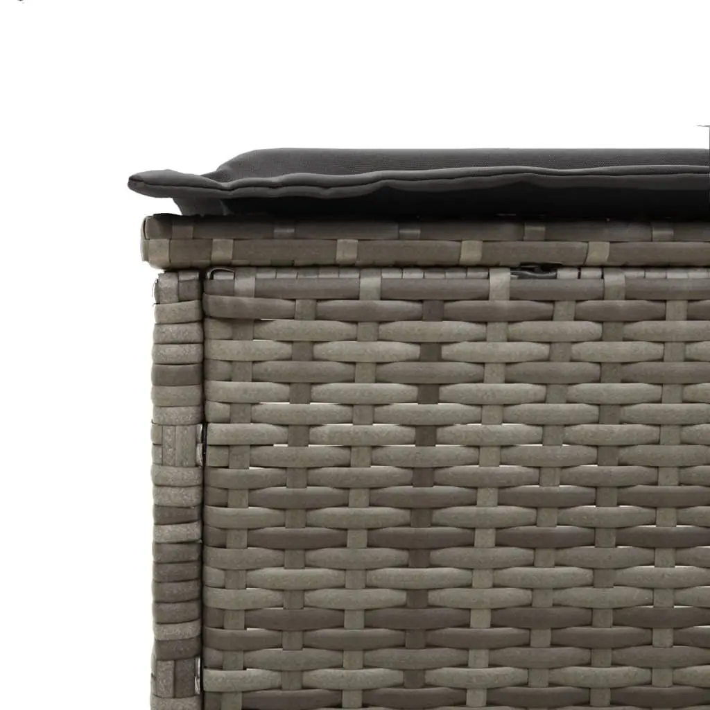 Sun Lounger Set Adjustable Backrest 3 Piece Outdoor Seating Grey