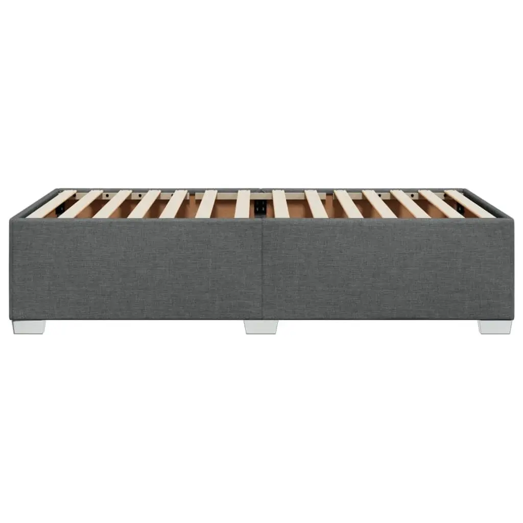 Grey Polyester Fabric Bed Frame Slatted Base 90x190cm