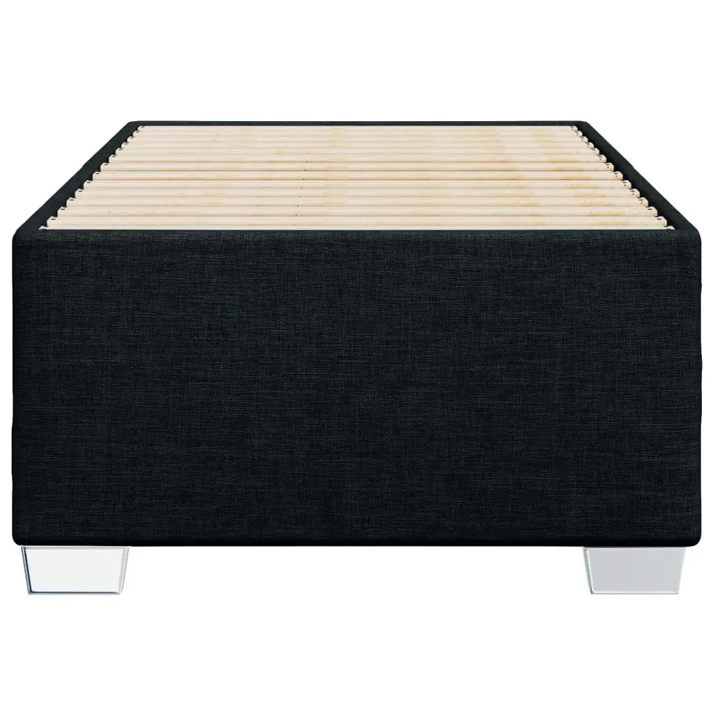 Bed Frame Black Fabric Upholstered 90x190 cm Slatted Base