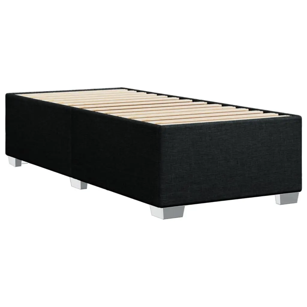 Bed Frame Black Fabric Upholstered 90x190 cm Slatted Base