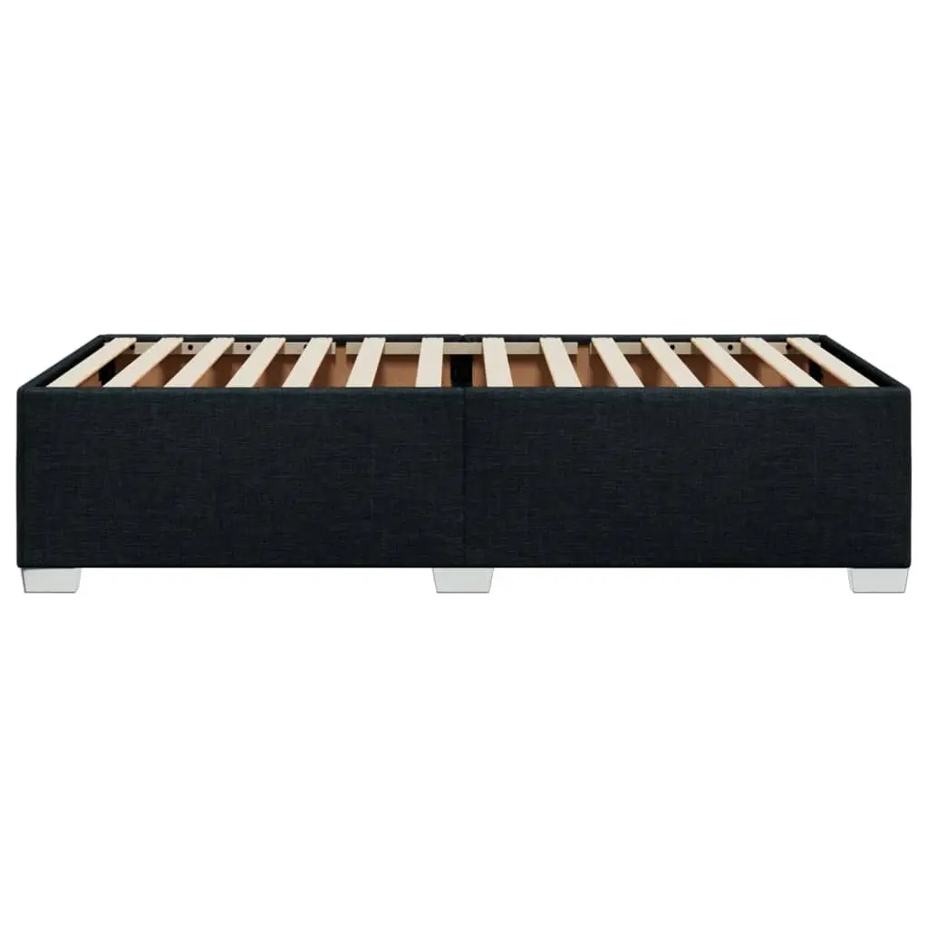 Bed Frame Black Fabric Upholstered 90x190 cm Slatted Base