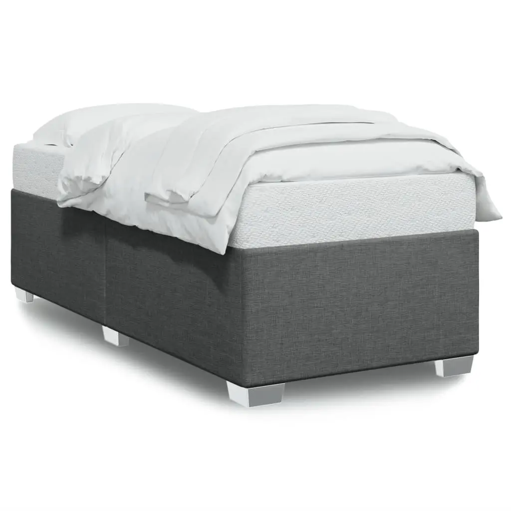 Bed Frame Slatted Base Grey Fabric 90x190 cm Bedroom Furniture