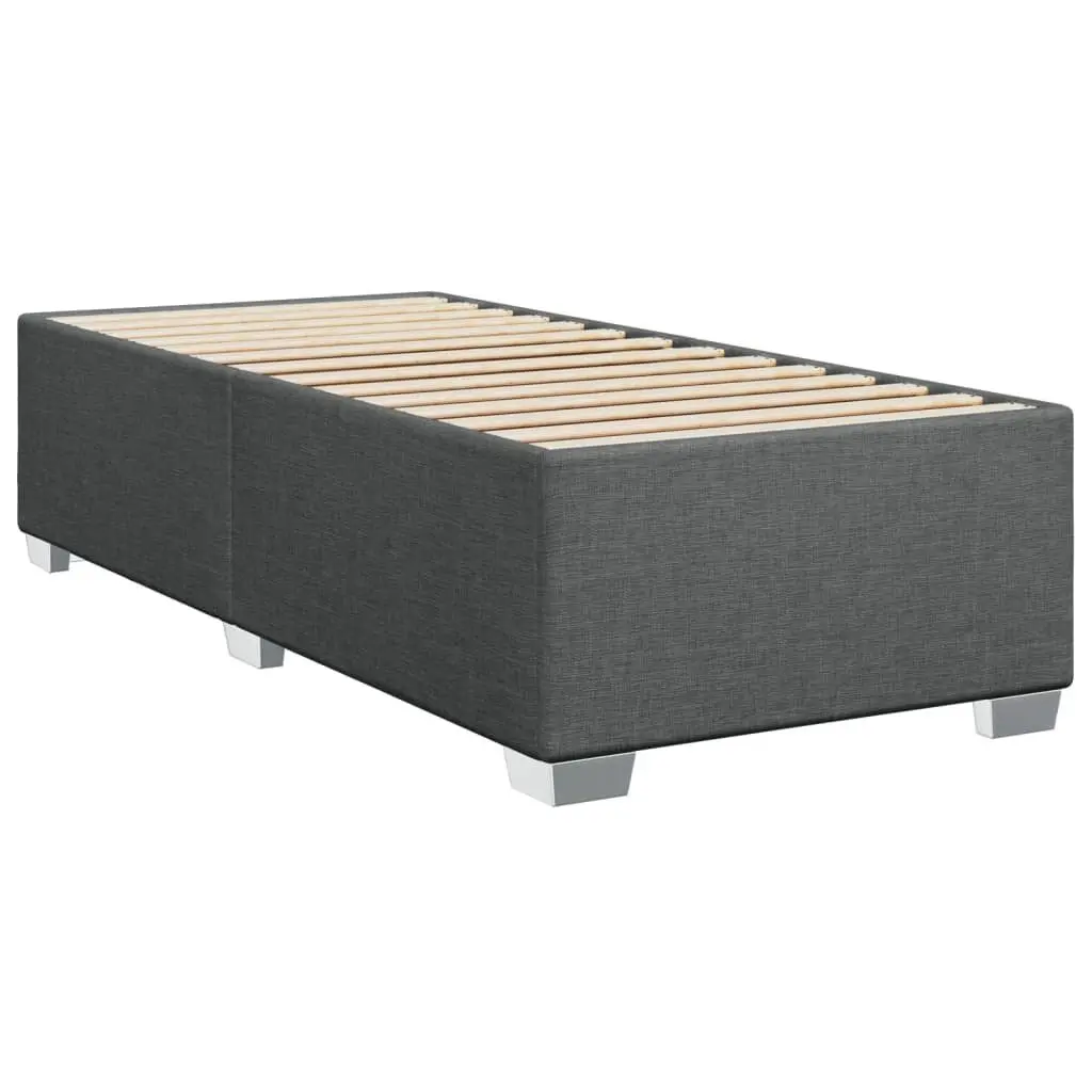 Bed Frame Slatted Base Grey Fabric 90x190 cm Bedroom Furniture