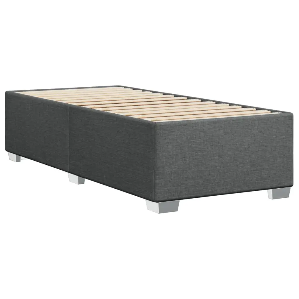 Bed Frame Slatted Base Grey Fabric 90x190 cm Bedroom Furniture
