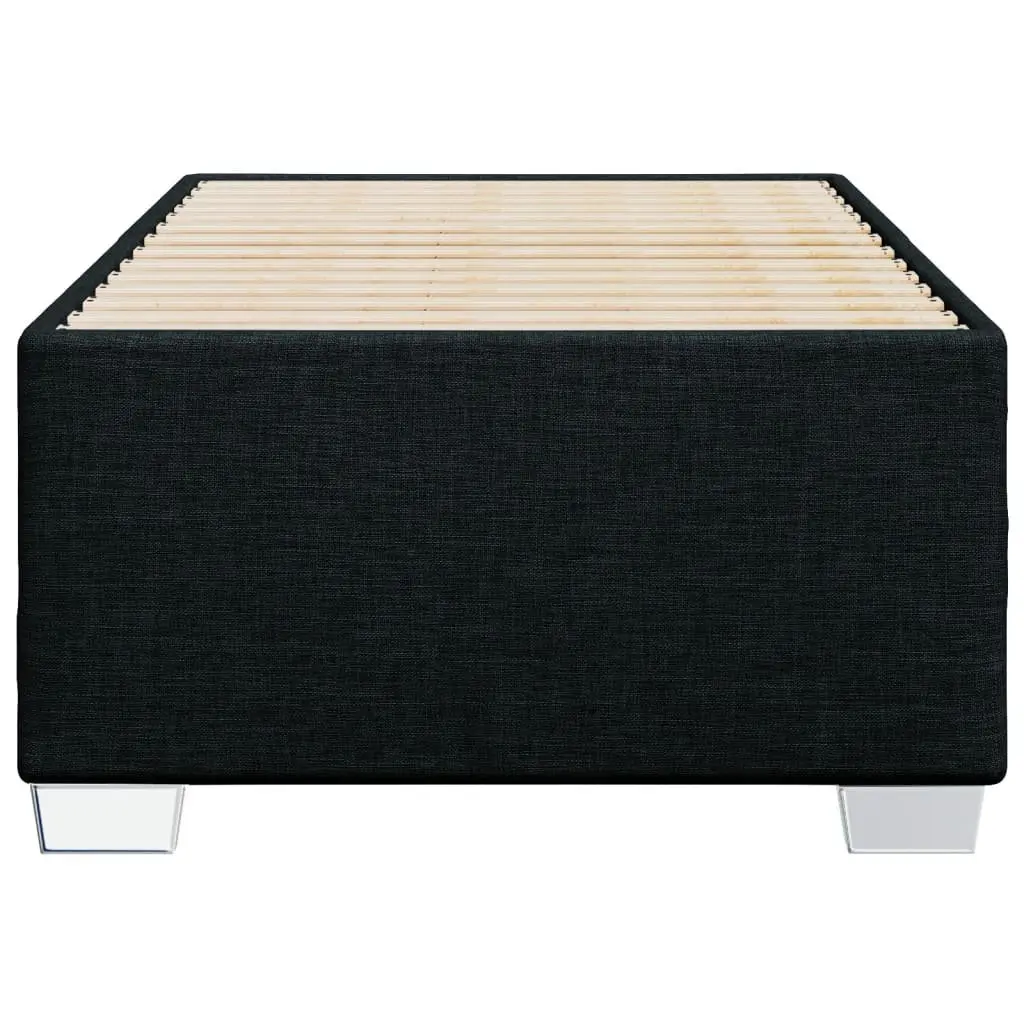Bed Frame Black Fabric Upholstered 90x190 cm Slatted Base Support