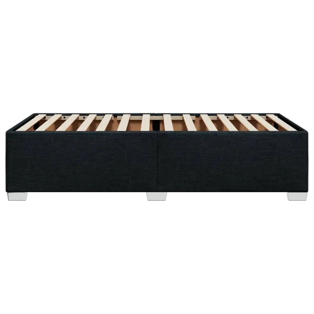 Bed Frame Black Fabric Upholstered 90x190 cm Slatted Base Support