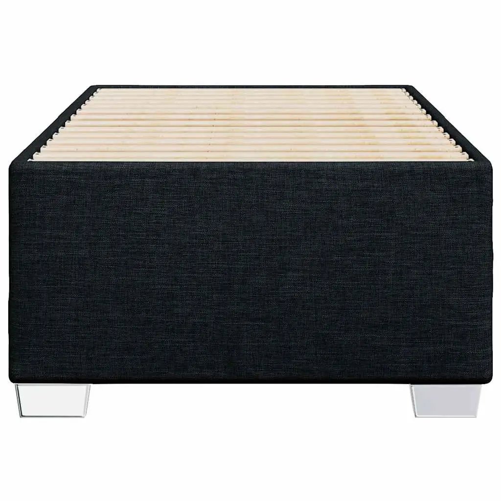 King Single Bed Frame Black Fabric Support Slats