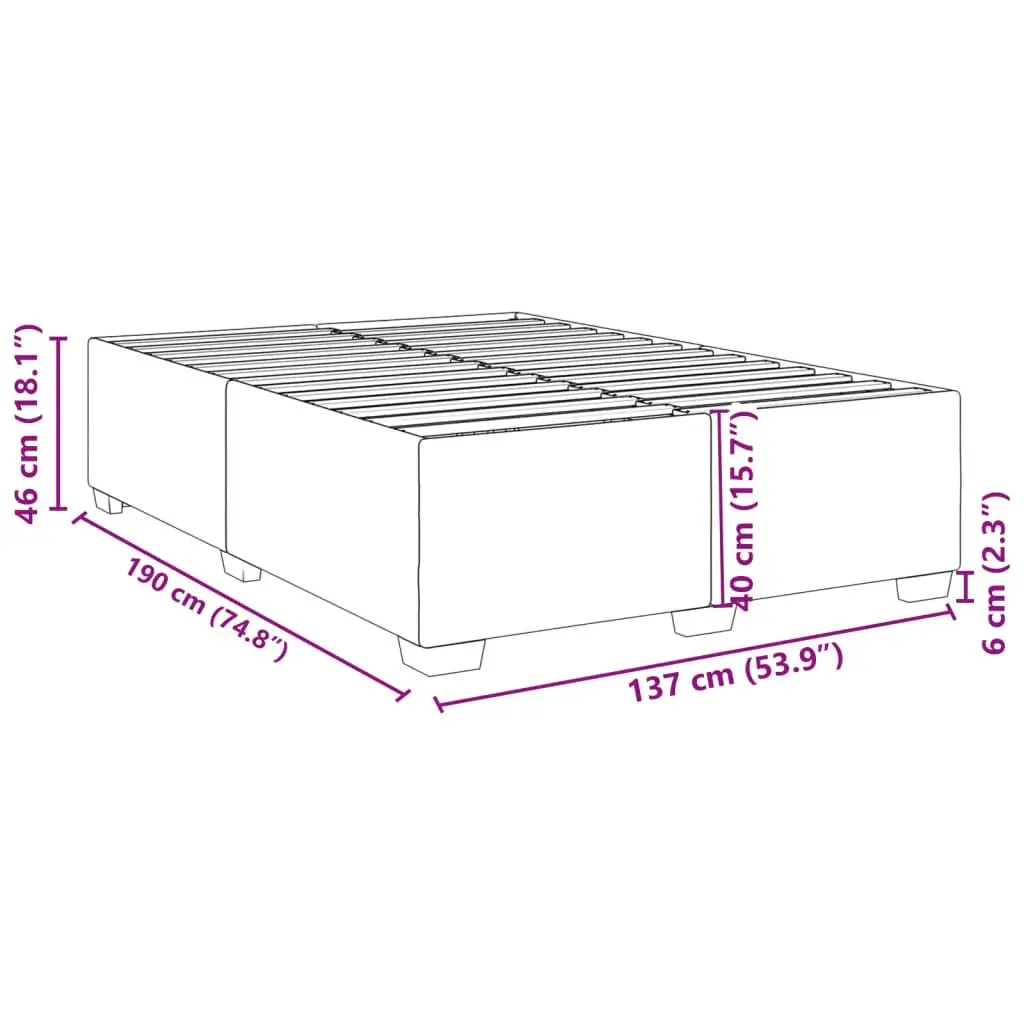 Double Bed Frame Grey Fabric Upholstered Slats Support Bedroom Furniture