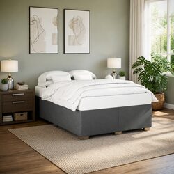 Your Cozy Grey Fabric Queen Bed Frame Awaits