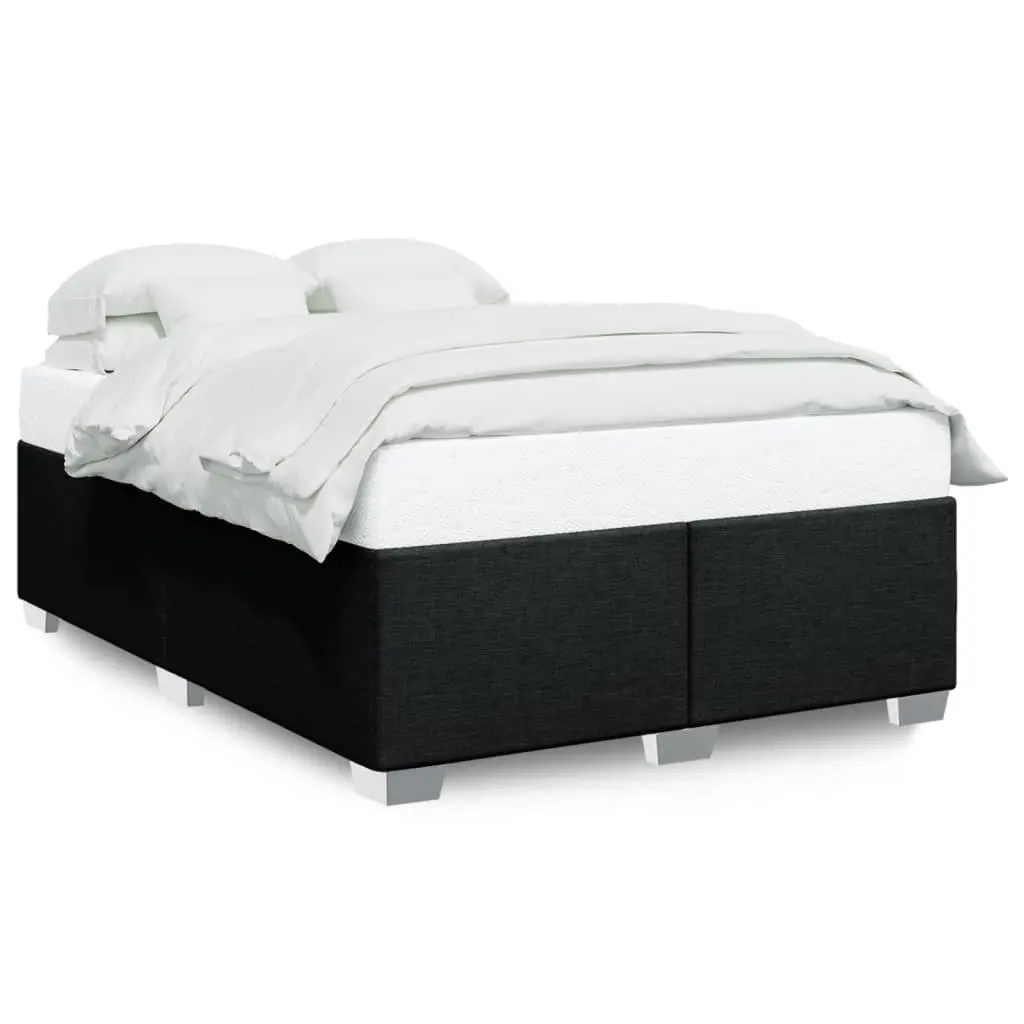 Queen Bed Frame Black Fabric Upholstered Polyester Size